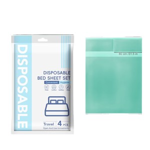 Ensemble de literie jetable pour voyage et hôtel, pour le commerce transfrontalier, comprenant housse de couette et taie d'oreiller, disponible en ensemble trois pièces ou quatre pièces. - Product Image 1