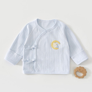 Haut pour bébé nouveau-né taille 52 en pur coton tricoté, chemisier à dos ouvert, printemps automne, vêtements unisexes pour nourrissons - Product Image 1