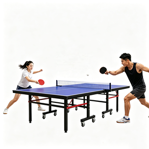 Mesa de Ping Pong Plegable de Alta Densidad para Competición, Mesa de Tenis de Mesa Móvil para Interiores, Tamaño Estándar con Ruedas - Product Image 1