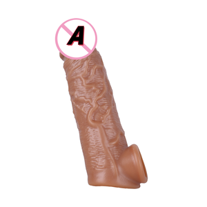 Realistische <span class=keywords><strong>Penis</strong></span> Ärmel Extender Schwanz <span class=keywords><strong>Penis</strong></span> Ring Wieder verwendbare TPE Dildos Kondom Verzögerung Ejakulation Dick Vergrößerung Sexspielzeug für Männer - Product Image 2