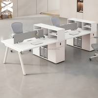 Solution de table de bureau pour 6 personnes, bureau modulaire et cloisons de bureau, poste de travail connecté pour hôpitaux et écoles modernes