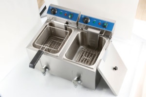 Friteuse électrique professionnelle à double cuve, friteuse de table avec drain d'huile pour restaurant, cuisine, camion de restauration, équipement de traiteur - Product Image 3