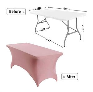 Custom logo Spandex <b>Tablecloth</b> With Skirt Stretchable Table Cover Wrinkle Resistant <b>Washable</b> <b>Tablecloth</b> - Product Image 5