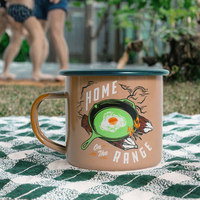 Ensemble de tasses en émail Party Favorite pour pique-nique familial, en métal durable, 500 ml, sans BPA, réutilisables, pour événements sociaux et utilisation en extérieur