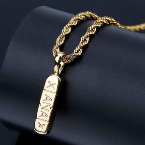 Kalung Liontin Pil Medis Lapis Emas 18K Mewah Tali Rantai Pria Hip Hop Streetwear Perhiasan Pesta Trendi Terlaris Grosir - Product Image 1
