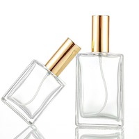Flacon de parfum carré en verre transparent avec pulvérisateur à pompe, emballage cosmétique portable