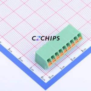 KF250NH-3.5-9P Spring Terminal Block Through hole Component (THT),P=3.5mm Connector 1x9P 3.5mm Green 9P - Product Image 1