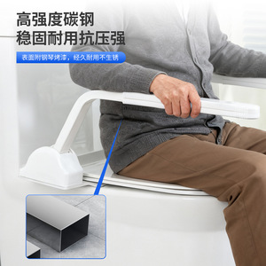 Toilet <b>Grab</b> <b>Bar</b> Stainless Steel Suction Cup 300kg Load Bearing For Elderly Bathroom Safety Support - Product Image 1