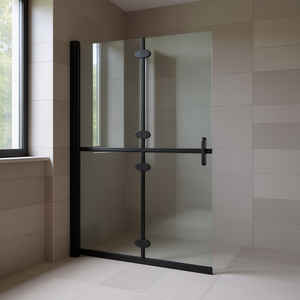 Paroi de douche pliable avec cadre, verre ESG 47,2 x 74,8, design minimaliste - Product Image 2