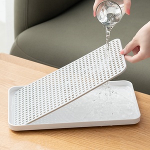 Creative Multi-purpose Chopsticks Utensils Shelf Kitchen Draining Tray Home Cup Holder Double Plastic Tea Tray Fruit <b>Plate</b> - Product Image 2