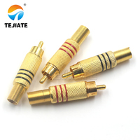Connecteur RCA AV plaqué or, prise femelle à souder, 52 mm, 3 broches latérales, rouge, noir, blanc, jaune