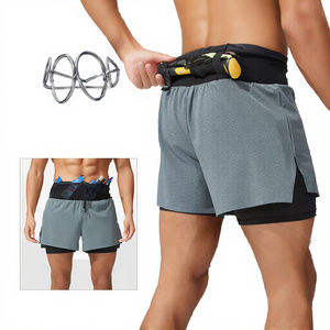 Pantalones Cortos Deportivos de Secado Rápido para Hombre y Mujer, Pantalones de Entrenamiento para Maratón al por Mayor con Bolsillo con Cremallera en la Cintura, Diseño sin Costuras - Product Image 2