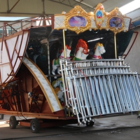 Manège portable pour parcs d'attractions extérieurs et intérieurs, carrousel de chevaux sur remorque à vendre
