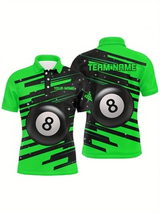 MARKAKRALI Personalizable para Camiseta Polo con Estampado de Calaveras y Llamas de Billar, Diseño Sublimado que Eleva el Estilo del Billar - Product Image 3