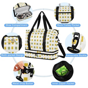 Nouveau style grand sac de voyage pliable portable avec logo personnalisé, fermeture éclair extensible, séparation sec/humide, sac de voyage tendance - Product Image 5