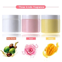 Personnalisé Arc-En-Ciel Naturel Wipped Fouettée Beurre De Karite Vergetures Bocal En Verre Mangue Beurre Corporel De Marque Privée