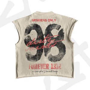 Übergroße Herren Heavy Cotton Workout Gym Tank Top Ärmellose abgeschnittene Muskel hemden Acid Wash T-Shirts Benutzer definiertes Logo Loose Fit T-Shirts - Product Image 3