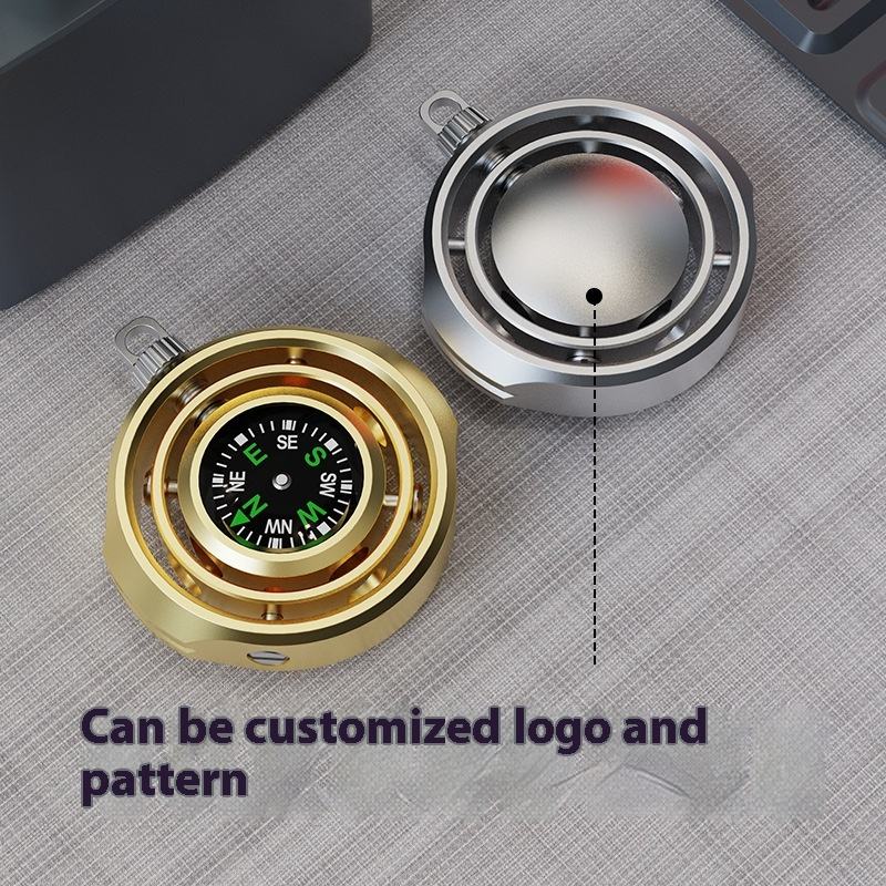 New Kinetic Fidget Spinner Compass Fingertip Gyroscope Stress Relief Spinning Ring Toy Aluminium Alloy Lanyard Metal