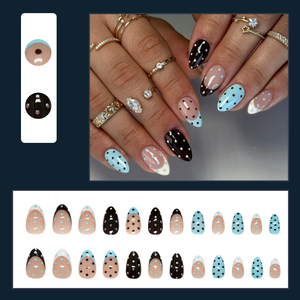Nuevo <span class=keywords><strong>Diseño</strong></span> de <span class=keywords><strong>Uñas</strong></span> Postizas Cortas con Puntos Franceses, <span class=keywords><strong>Uñas</strong></span> Acrílicas de Alta Calidad, 24 Piezas, <span class=keywords><strong>Uñas</strong></span> Artificiales para Salón de Belleza, DIY, ABS - Product Image 3
