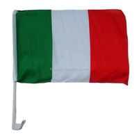 Drapeaux de voiture personnalisés à double face pour l'extérieur, drapeaux italiens de pays d'origine italienne avec mât