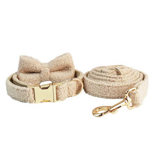 Moda nuevo estilo de lujo collares para mascotas Otoño e Invierno collares cálidos para perros con borde cruzado perro de peluche pajarita cuello collares - Product Image 3