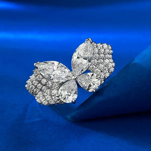 Anillos de cola de promesa de aniversario de Zirconia cúbica brillante Anillo de mariposa de oro de 18K a la moda de Plata de Ley 925 - Product Image 5