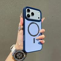 Coque de téléphone magnétique givrée de luxe pour iPhone 18 17 16 15 14 Plus 13 Pro Max, coque arrière de protection antichoc en silicone