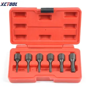 XCTOOL Car Repair Tool Screw Extractor Set 6pc 3/8" Sq Drive Automotive Tool Kits Repair Tools For Car XC1341