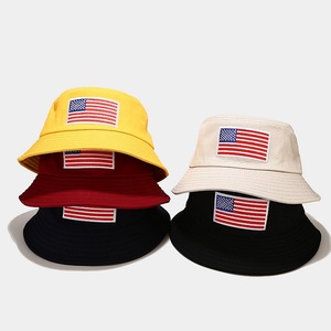 Customized Unisex <strong>American</strong> <strong>Flag</strong> Fisherman Cap Blank Cotton Custom Patch <strong>Bucket</strong> <strong>Hat</strong>