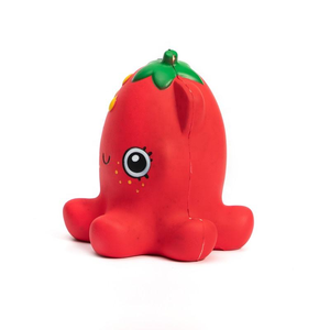 Balle anti-stress en mousse PU souple personnalisable avec logo, motif pieuvre fraise, pour garçons et filles de 5 à 7 ans, soulagement de l'anxiété, couleur rouge - Product Image 4