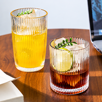Verre Collins côtelé de style japonais en gros pour Long Island Iced Tea, Americano glacé, whisky – Logo personnalisé
