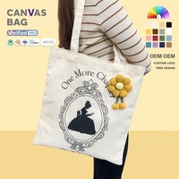 Sac fourre-tout en toile personnalisé « One More Chapter » pour les amoureux des livres, avec breloque fleur, sac à bandoulière en coton réutilisable et écologique pour femme, idéal comme cadeau