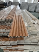 Panel Dinding WPC, Papan Slat Komposit Kayu Plastik Anti-Korosi Tahan Air untuk Dekorasi Pagar, Taman, dan Teras Luar Ruangan