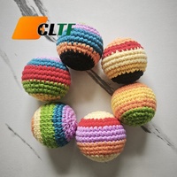 Ballon de jonglage en crochet fait main, motif arc-en-ciel, Hacky Sack tricoté, jouet anti-stress pour sports de plein air et fêtes