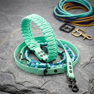 Luxury Waterproof <strong>Dog</strong> Collar and Leash Set Smell Proof PVC Coated Webbing Braided Paracord Pet Collar Leash Sets for Large <strong>Dogs</strong> - Product Image 1