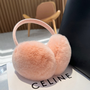 Khăn bịt tai lông thú mùa đông cỡ lớn dành cho nữ, kiểu dáng mới, dễ thương, chất liệu lông thỏ, giữ ấm và thời trang cho các cô gái - Product Image 3