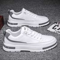 Nuevos zapatos de primavera para hombre, zapatos blancos transpirables, zapatos deportivos de suela gruesa modernos y versátiles, zapatos y zapatos planos informales