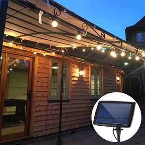 Guirnalda de Luces Solares G40 para Exteriores, 25/30/50 LED, Luces Colgantes para Patio, Bistro, Jardín, Valla, Guirnalda Solar con Fuente LED - Product Image 6