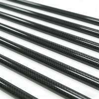 Tube en fibre de carbone 3K de grand diamètre, personnalisable pour la tige de détecteur de métaux ED, léger, haute résistance, finition mate/brillante