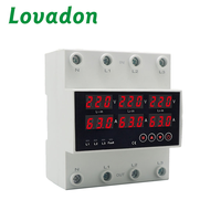 Interrupteur de transfert automatique triphasé Lovadon 63A avec protection de surveillance de tension et protection contre les surtensions et les sous-tensions (ATS) pour la distribution