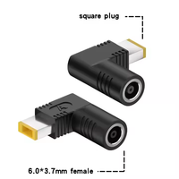 Adaptateur Cantell multi-variant DC5.5*2.5mm/7.4*5.0/4.5*3.0/6.0*3.7/7.9*5.5mm femelle vers port carré jaune pour ordinateur portable Lenovo