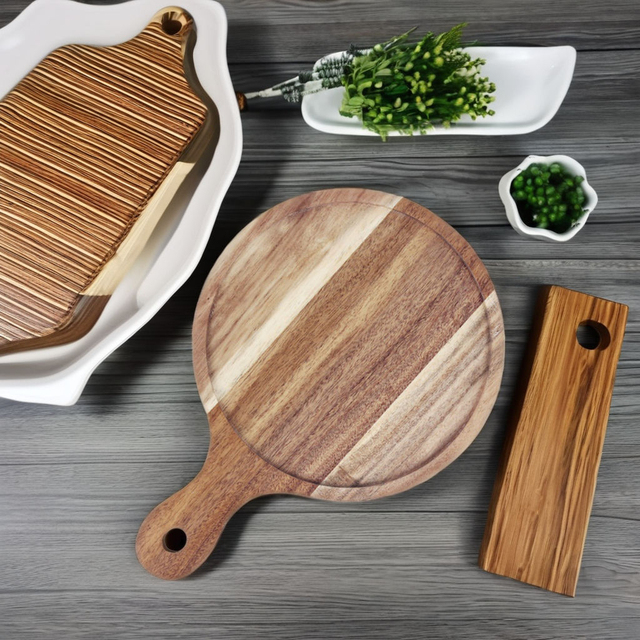 Luxury Wooden Home Pizza Tray and Steak Board Tray for Western Sushi Steak and Snacks Service
