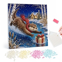 Nouvelle sortie, livraison directe d'usine, décoration murale pour la maison, artisanat DIY pour adultes et enfants, kit de peinture de loutre en perles, dessin animé animal