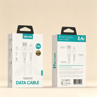 Boîte en carton personnalisée avec logo, emballage pliable avec languette de suspension, impression offset CMYK mate pour l'électronique