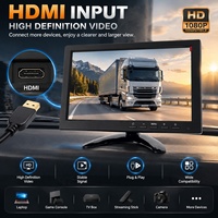 Écran d'affichage multimédia 10,1 pouces avec entrée vidéo multi-ports, lecteur audio, caméra de recul, moniteur pour camion lourd et camping-car