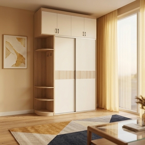 <span class=keywords><strong>Armoire</strong></span> <span class=keywords><strong>coulissante</strong></span> moderne pour chambre à coucher avec bureau intégré, grand rangement, organisateur de placard en bois pour petites pièces, mobilier de maison - Product Image 5