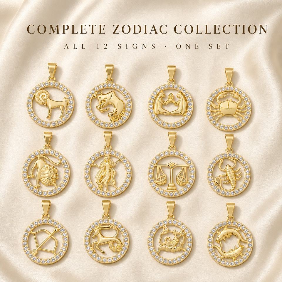 12 Zodiac Signs Keychain Crystal Gold Plated Pendant Key Ring Astrology 12-zodiac-signs-keychain-crystal-gold-plated-pendant-key-ring-astrology