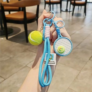 2026 Hot Sale Sports Lovers Key Chain Cute Girls Purse Decoration Women <b>Handbag</b> <b>Charms</b> Lovely Tennis Keychain for Promotion Gift - Product Image 2