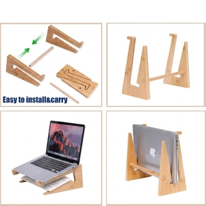 Support pour ordinateur portable en bambou de qualité supérieure, support pour ordinateur portable en bois détachable, support portable pour ordinateur, support ergonomique pour bureau - Product Image 2