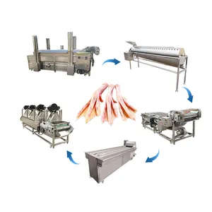 Automatic Chicken Feet Processing Line / Chicken Feet Cleaning Machine / Boneless Chicken Feet Machine